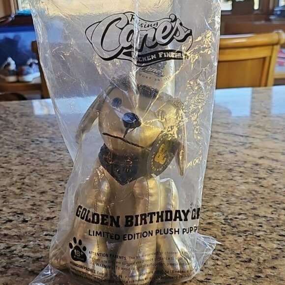 Factory Sealed Raising Cane's Golden Birthday Plush Puppy Limited Edition - Picture 9 of 9